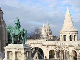 256 px Battlements_and_Turrets_-_Castle_Hill_-_Buda_Side_-_Budapest_-_Hungary